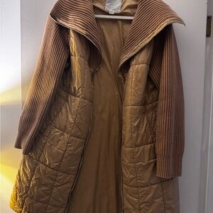 Varley Tan Quilted Puffer Coat